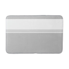 グレーモダンと白ストライプの色 バスマット