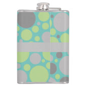 グレーモダンと緑の泡モノグラム フラスク (裏面)