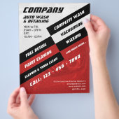 グレーモダンと赤のフラ車のイ チラシ (手)