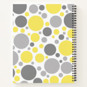 グレーモダンと黄色のバブルのパーソナライズされたレシピ ノートブック (裏面)