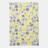グレーモダンと黄色のバブル キッチンタオル (縦)