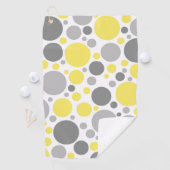 グレーモダンと黄色のバブル ゴルフタオル (インサイチュ)