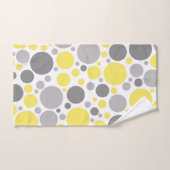 グレーモダンと黄色のバブル バスタオルセット (ハンドタオル)