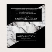 グレーモダンと黒の大理石と黒の三角形 名刺 (外部フラット)