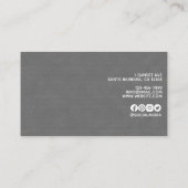 グレーモダンのすり革のテクスチャプロフェッショナル 名刺 (裏面)
