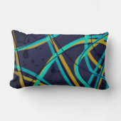 グレーモダンのはっきりしたターコイズオレンジ ランバークッション (正面)