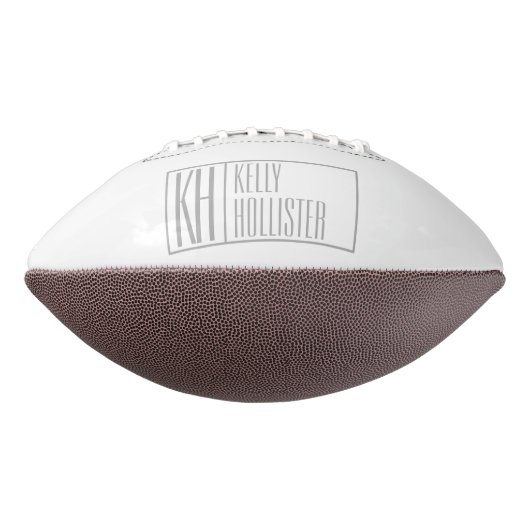 グレーモダンのイニシャルと名前のロゴ アメリカンフットボール (回転270)