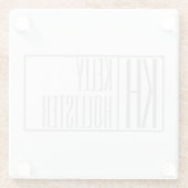 グレーモダンのイニシャルと名前のロゴ ガラスコースター (裏面)