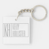 グレーモダンのイニシャルと名前のロゴ キーホルダー (裏面)