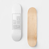 グレーモダンのイニシャルと名前のロゴ スケートボード (正面)