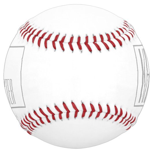 グレーモダンのイニシャルと名前のロゴ ソフトボール (正面)