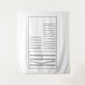 グレーモダンのイニシャルと名前のロゴ タペストリー (正面)