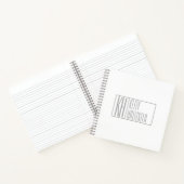 グレーモダンのイニシャルと名前のロゴ ノートブック (内部)