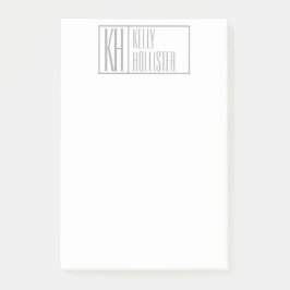 グレーモダンのイニシャルと名前のロゴ ポストイット