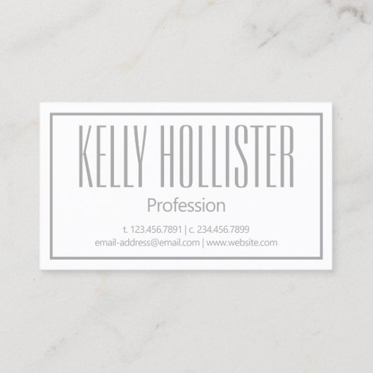 グレーモダンのイニシャルと名前のロゴ 名刺 (裏面)