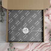 グレーモダンのカスタムロゴ付きタイル表示メッセージ 薄葉紙