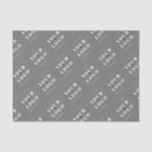 グレーモダンのカスタムロゴ付きタイル表示メッセージ 薄葉紙 (正面)