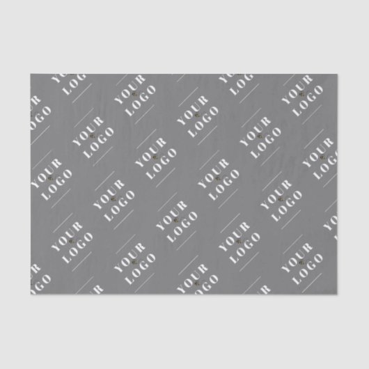 グレーモダンのカスタムロゴ付きタイル表示メッセージ 薄葉紙 (正面)