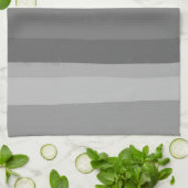 グレーモダンのシンプルストライプ キッチンタオル (折り畳み)