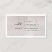 グレーモダンのシンプル木目の上にロゴが入った箱 名刺 (裏面)