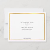 グレーモダンのスタイリッシュ金ゴールドに感謝書 サンキューカード (裏面)