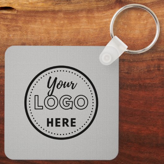 グレーモダンのビジネスのプロモ企業のロゴ キーホルダー (裏面)