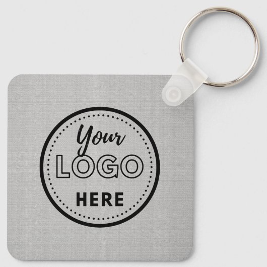 グレーモダンのビジネスのプロモ企業のロゴ キーホルダー (裏面)