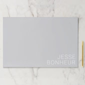 グレーモダンのホワイトネーム ペーパーパッド (インサイチュ)