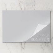 グレーモダンのホワイトネーム ペーパーパッド (折り畳み)