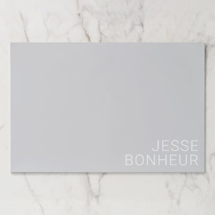 グレーモダンのホワイトネーム ペーパーパッド