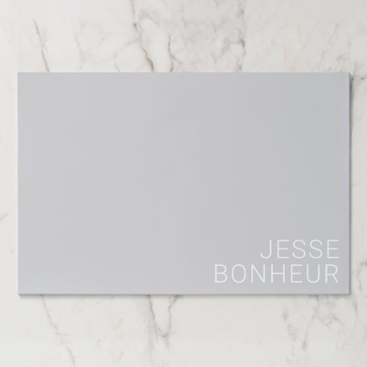 グレーモダンのホワイトネーム ペーパーパッド (正面)