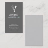 グレーモダンの名刺にウィスク&スプーンのロゴ 名刺 (正面/裏面)