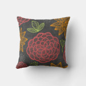 グレーモダンの植物模様 クッション (裏面)