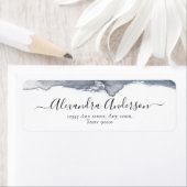 グレーモダンの水彩書道ミニマル ラベル (インサイチュ)