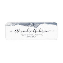 グレーモダンの水彩書道ミニマル ラベル