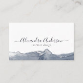 グレーモダンの水彩書道ミニマル 名刺 (正面)