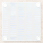 グレーモダンの水彩青ストローク ガラスコースター (裏面)