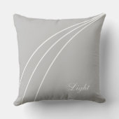 グレーモダンの白い抽象芸術波線 クッション (裏面)