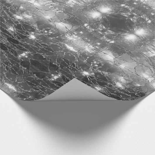 グレーモダンの白黒の幾何学的パターン ラッピングペーパー (角)