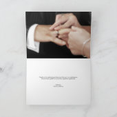 グレーモダンの結婚写真カスタム手書き カード (内部)