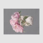グレーモダンの背景に甘い牡丹デコページ 薄葉紙 (正面)