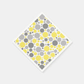 グレーモダンの黄色い泡 スタンダードカクテルナプキン (角)