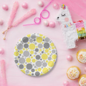 グレーモダンの黄色い泡 ペーパープレート (パーティー)