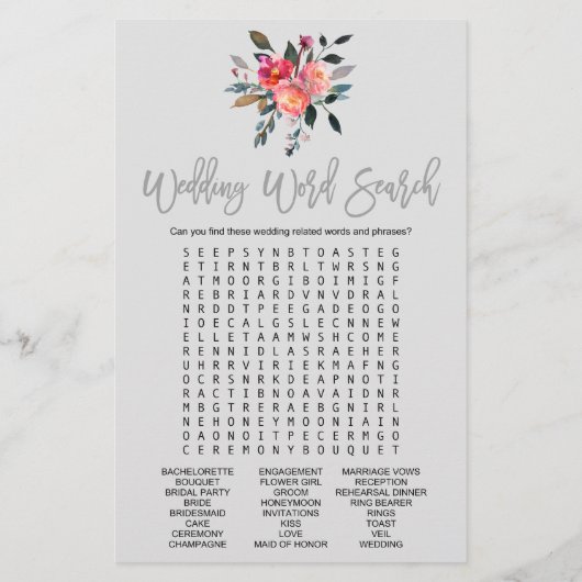 グレーモダンの「結婚単語検索」ゲーム チラシ (裏面)