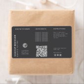 グレーモダンのQRコード周回ボトル成分 ラベル (インサイチュ)