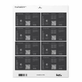 グレーモダンのQRコード周回ボトル成分 ラベル (フルシート)