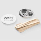 グレーモダンはっきりしたブロック文字の写真結婚の ハンドファン (組立なし)