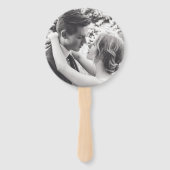 グレーモダンはっきりしたブロック文字の写真結婚の ハンドファン (裏面)