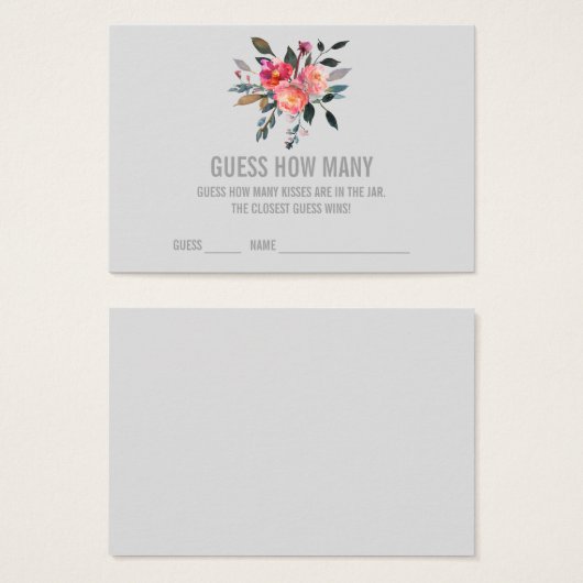 グレーモダンはゲームのカードの数を推測キス (正面&裏面)