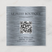 グレーモダンアメリカ服サイズチャート価格ラベル スクエア名刺 (正面)
